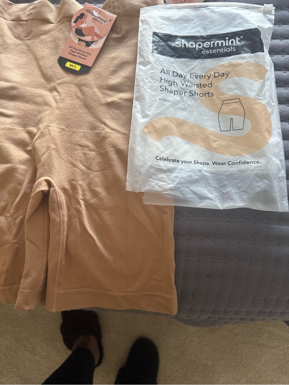 Shapermint High-Waisted Shaper Shorts in Tan